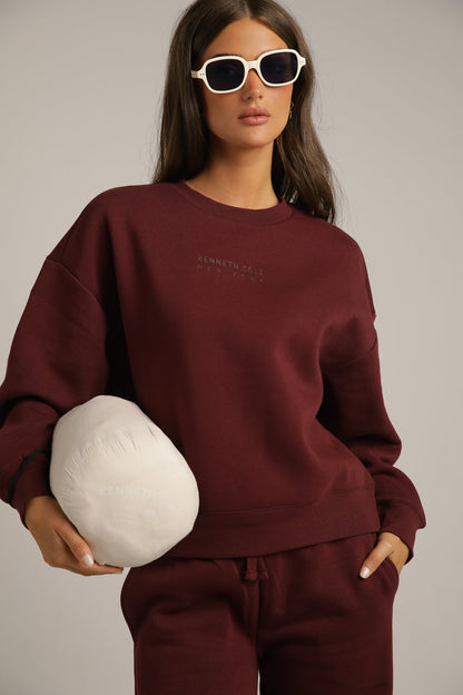 Branded Sweatshirt With Rib Hem