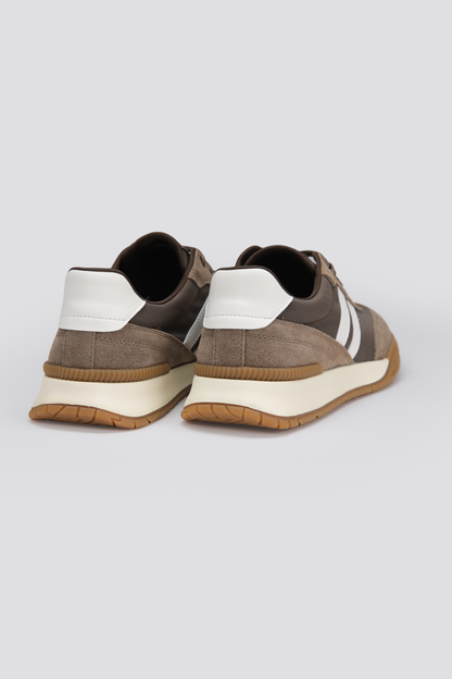 Leather And Suede Sneakers, Rubber Sole.