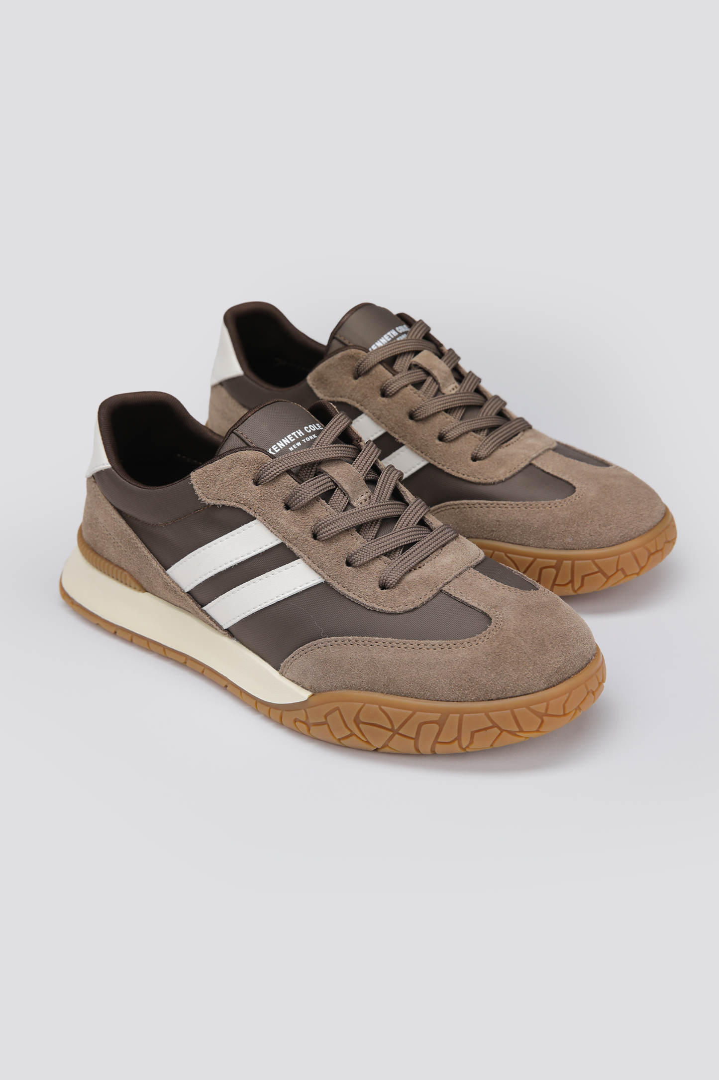 Leather And Suede Sneakers, Rubber Sole.