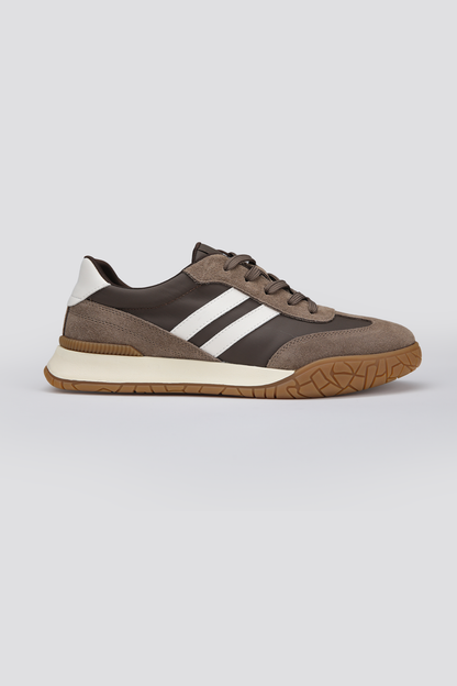 Leather And Suede Sneakers, Rubber Sole.