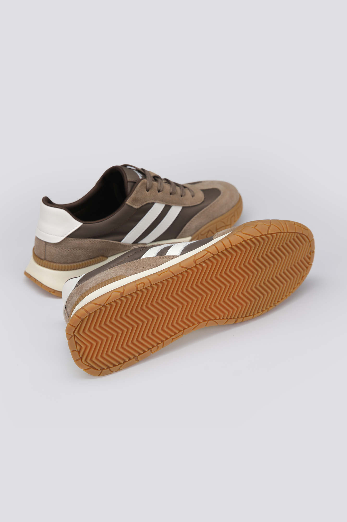 Leather And Suede Sneakers, Rubber Sole.