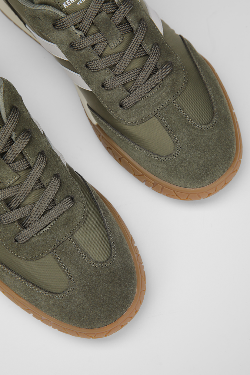 Leather And Suede Sneakers, Rubber Sole.
