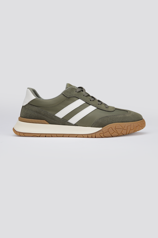 Leather And Suede Sneakers, Rubber Sole.