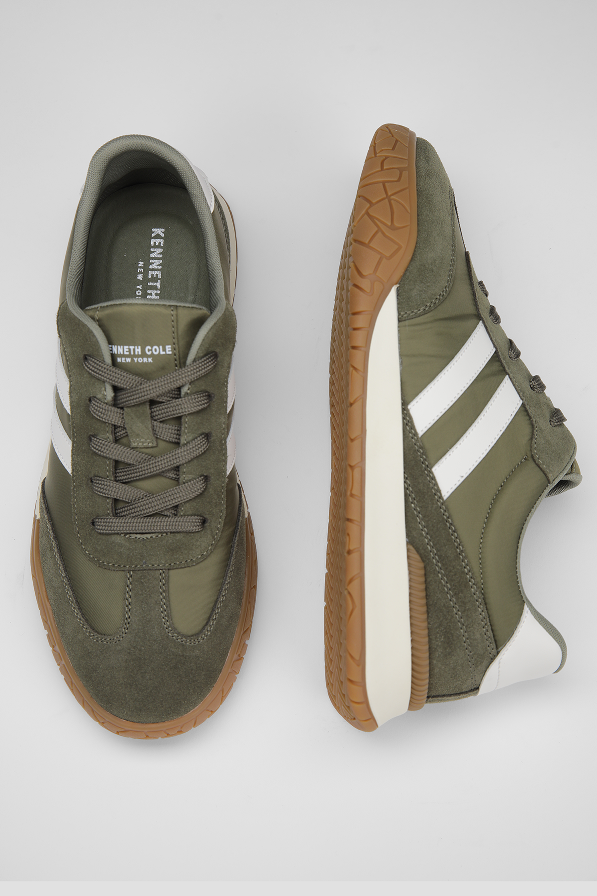 Leather And Suede Sneakers, Rubber Sole.