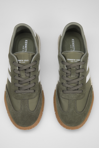 Leather And Suede Sneakers, Rubber Sole.