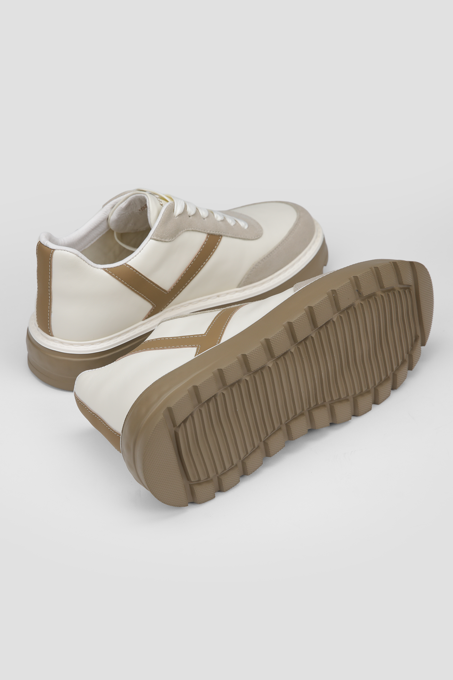 Low-Top Sneakers, Leather And Suede, Rubber Sole.