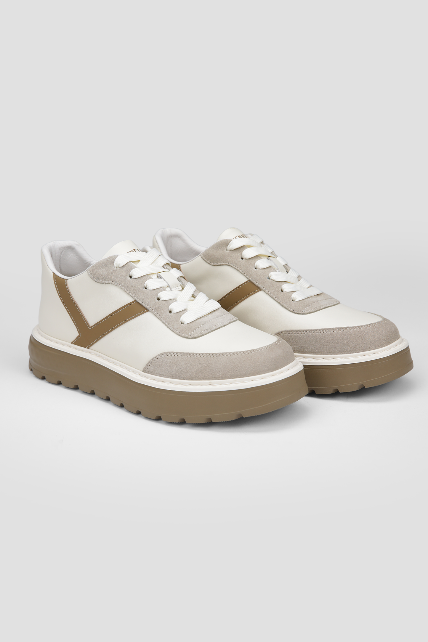 Low-Top Sneakers, Leather And Suede, Rubber Sole.