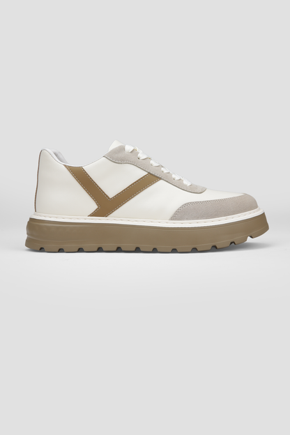 Low-Top Sneakers, Leather And Suede, Rubber Sole.