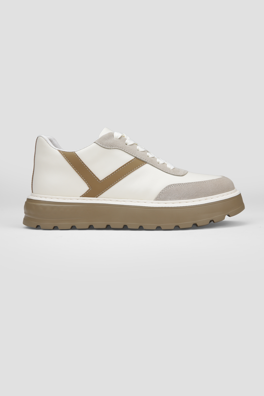 Low-Top Sneakers, Leather And Suede, Rubber Sole.