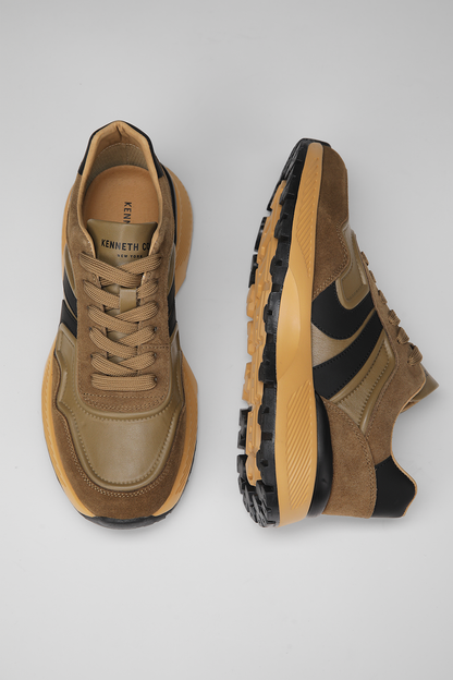 Sneakers, Suede And Leather, Rubber Sole