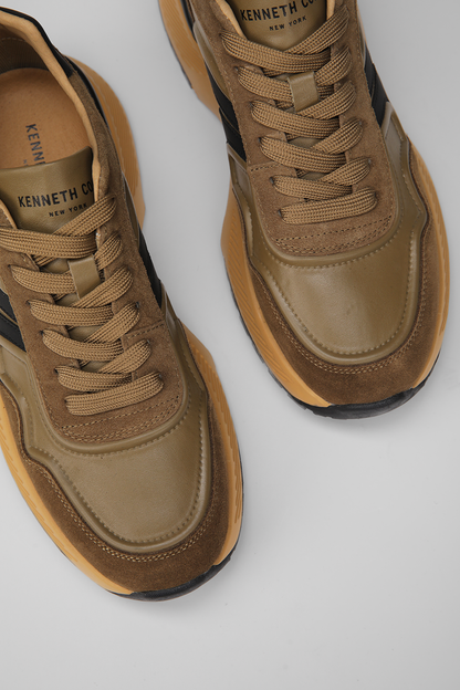 Sneakers, Suede And Leather, Rubber Sole