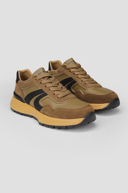 Sneakers, Suede And Leather, Rubber Sole