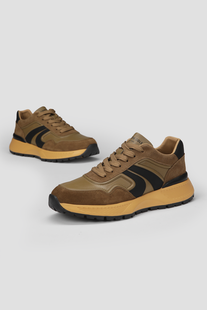 Sneakers, Suede And Leather, Rubber Sole