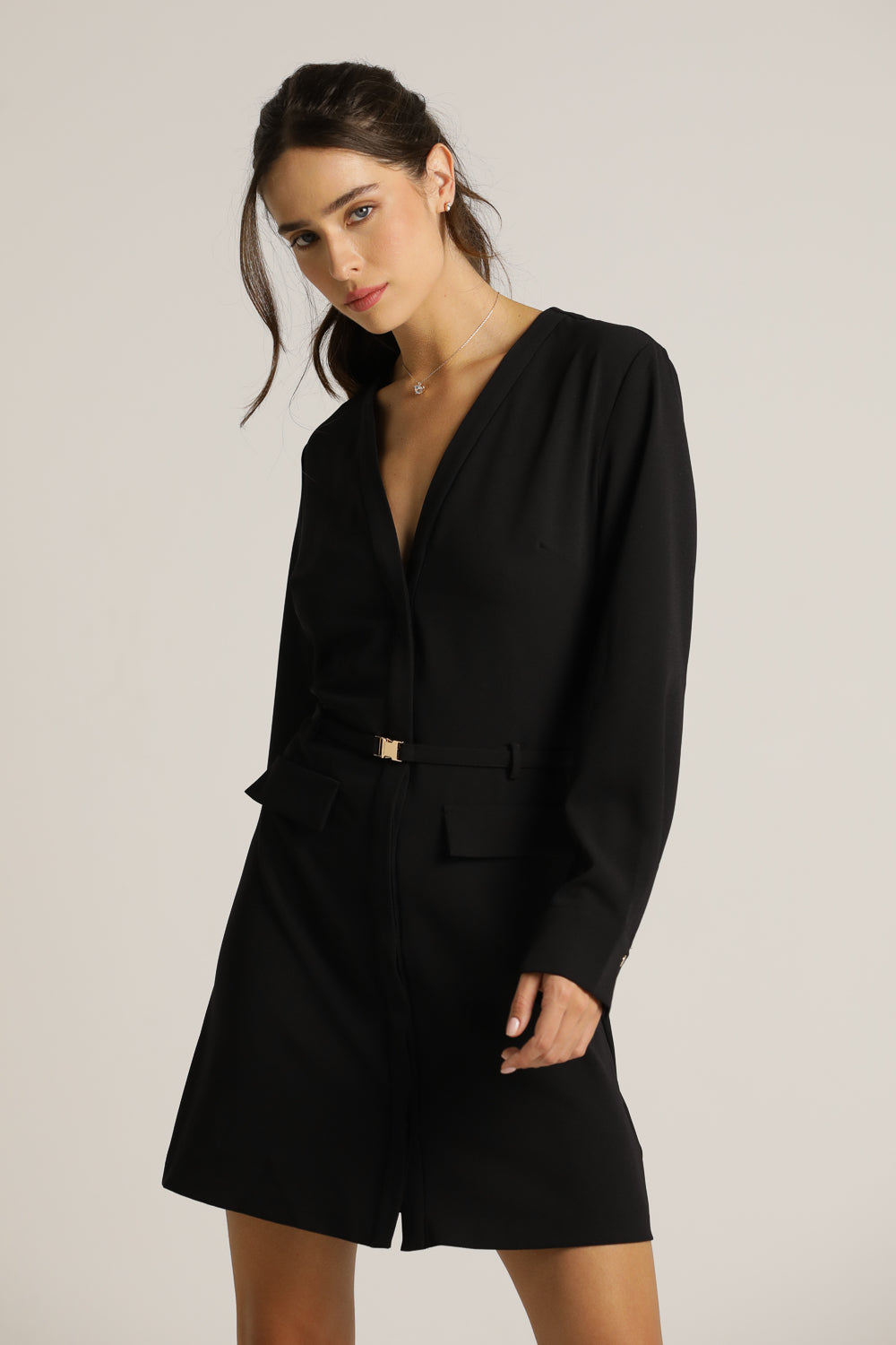 Tailored Dress With Belt
