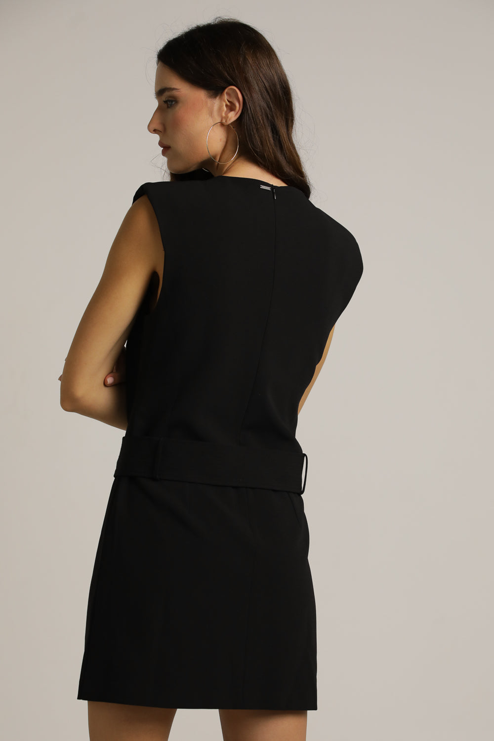 Tailored Belted Mini Dress