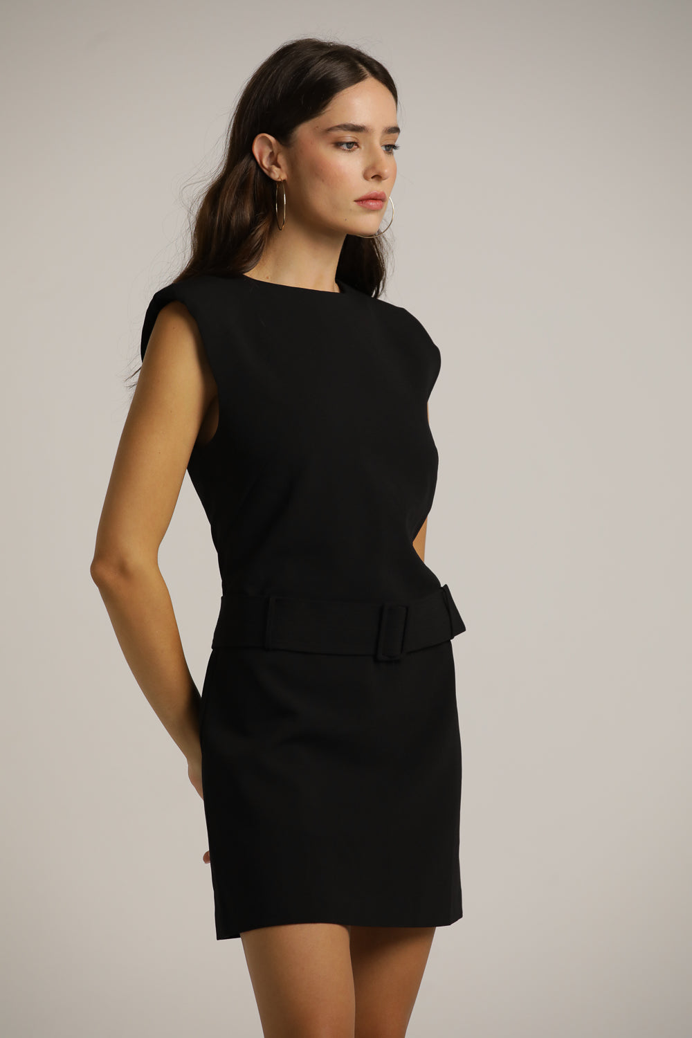 Tailored Belted Mini Dress