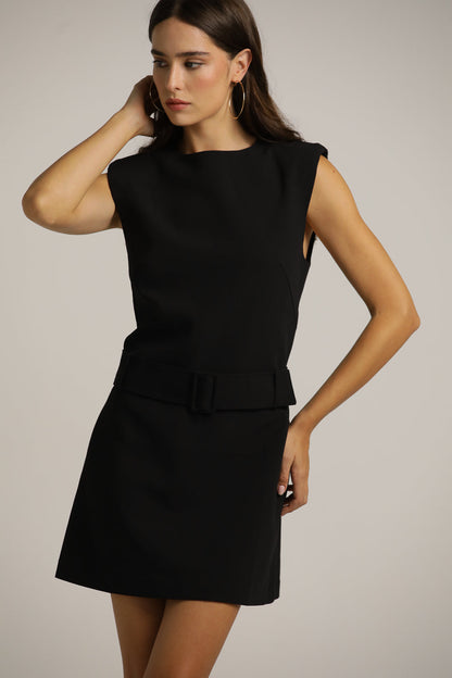 Tailored Belted Mini Dress