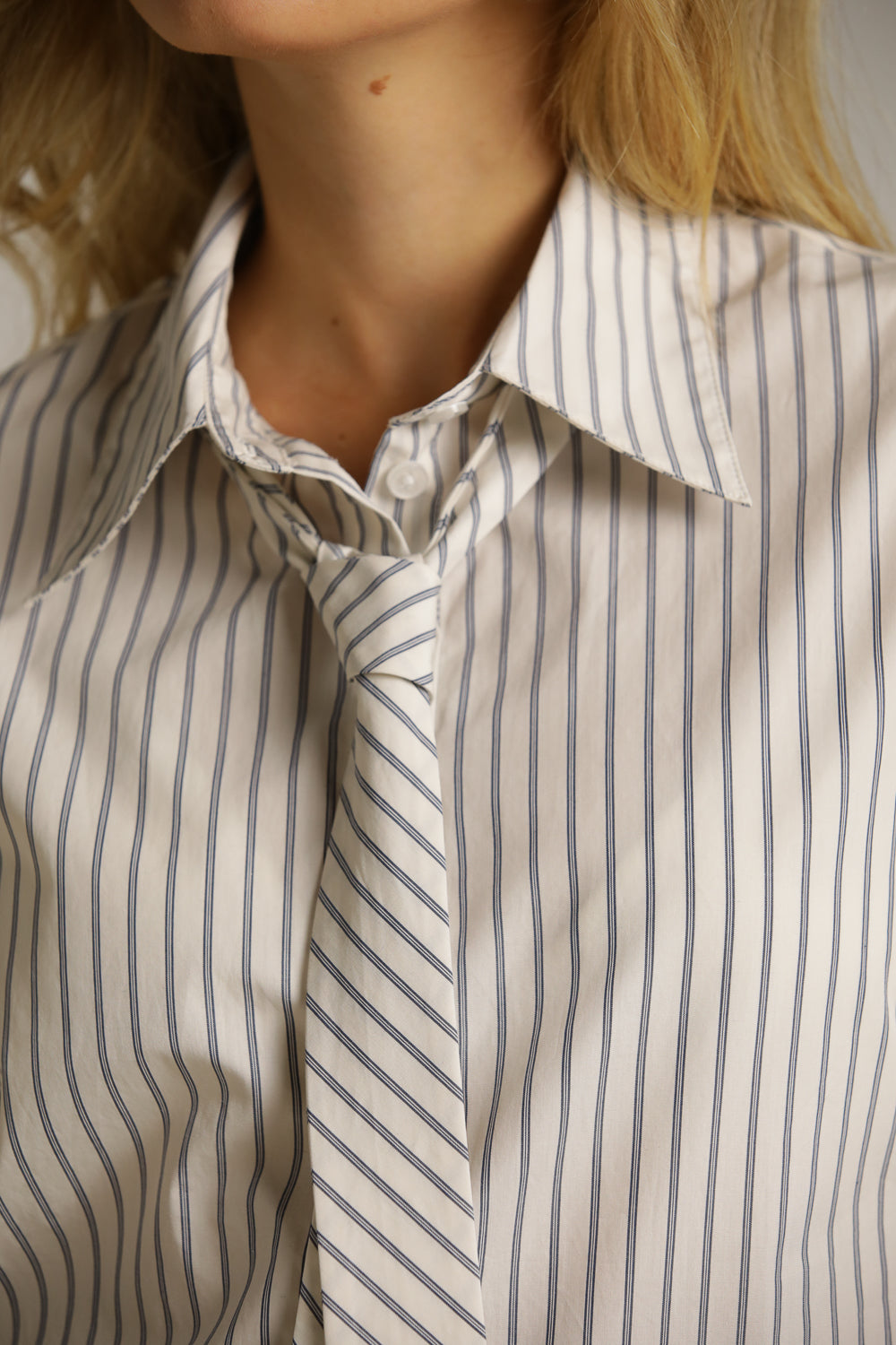 Tie Front Striped Blouse