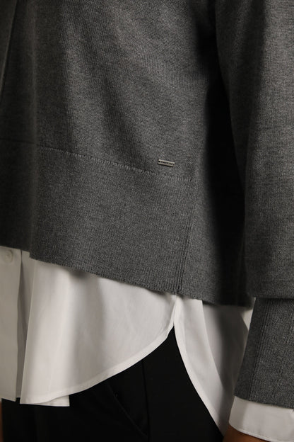 Cropped V-Neck Knit
