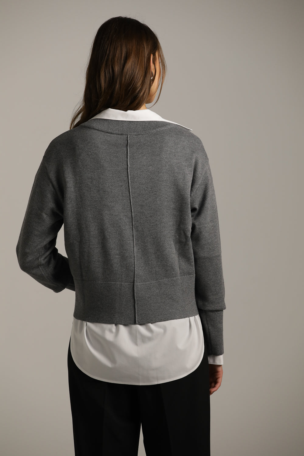 Cropped V-Neck Knit