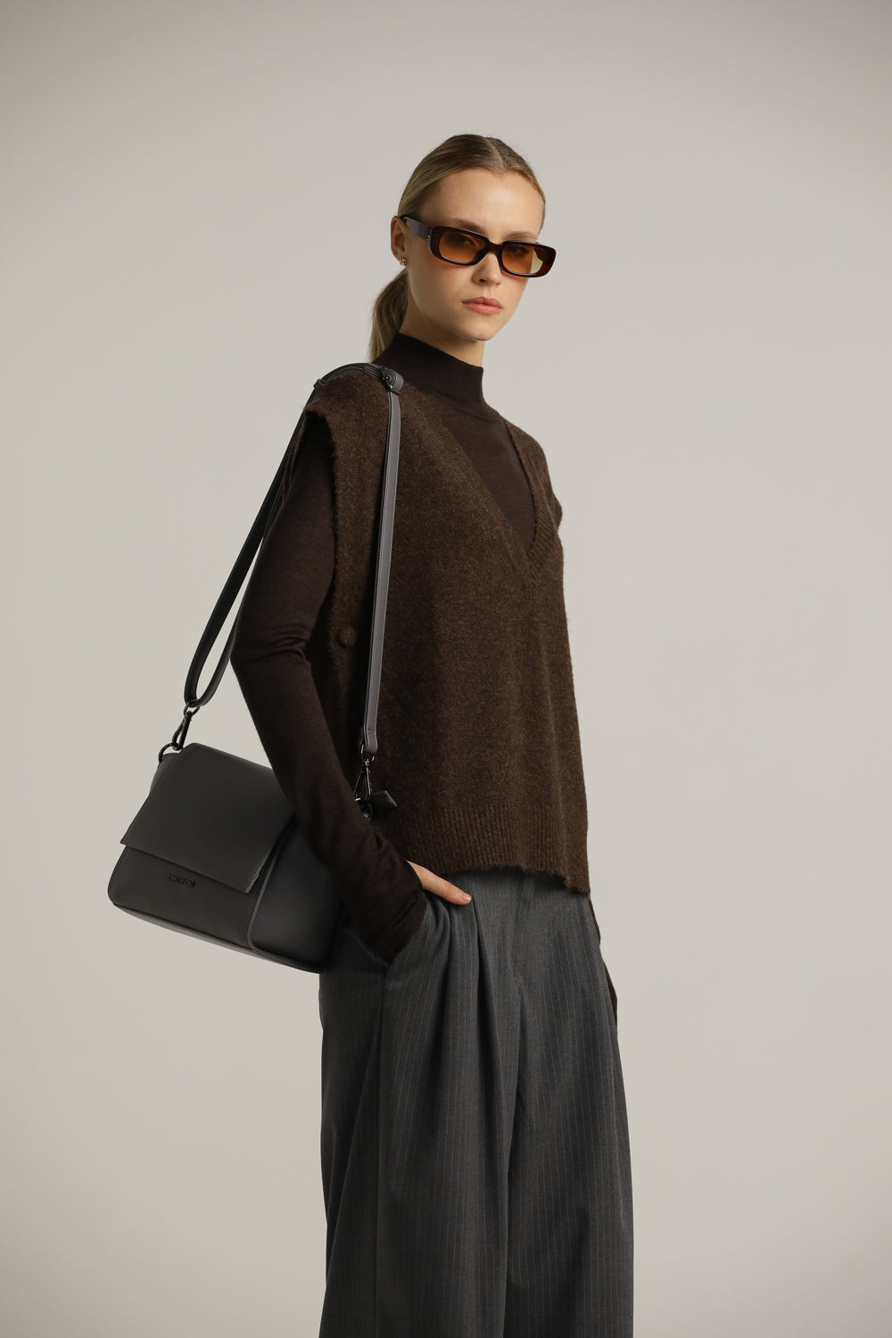 Sleeveless Ribbed Knitted Vest