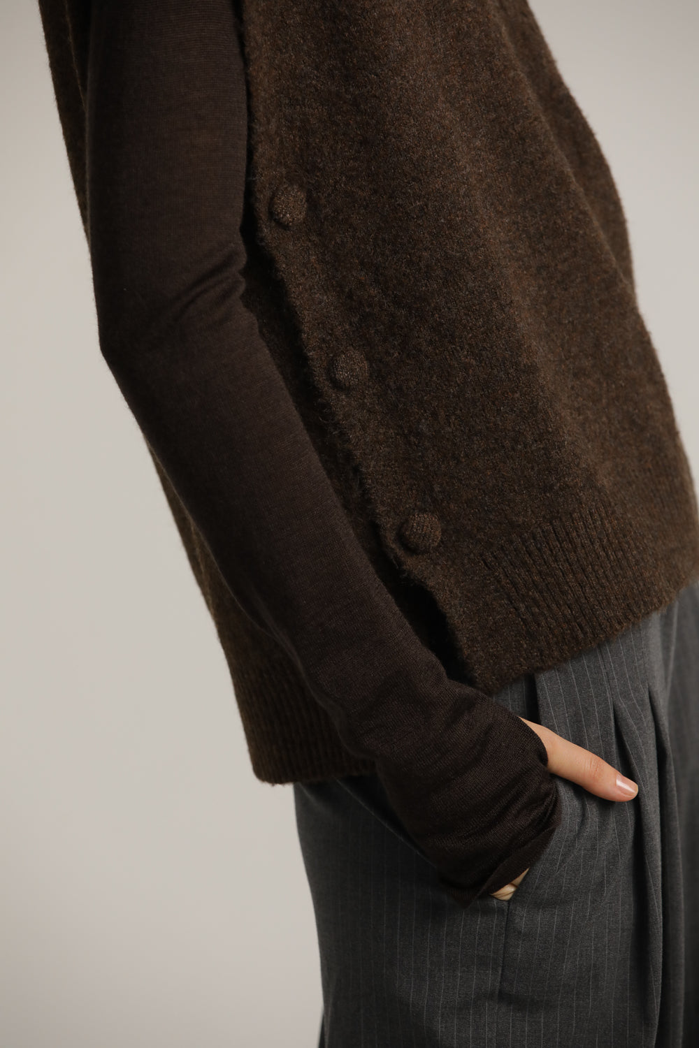 Sleeveless Ribbed Knitted Vest