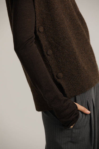 Sleeveless Ribbed Knitted Vest