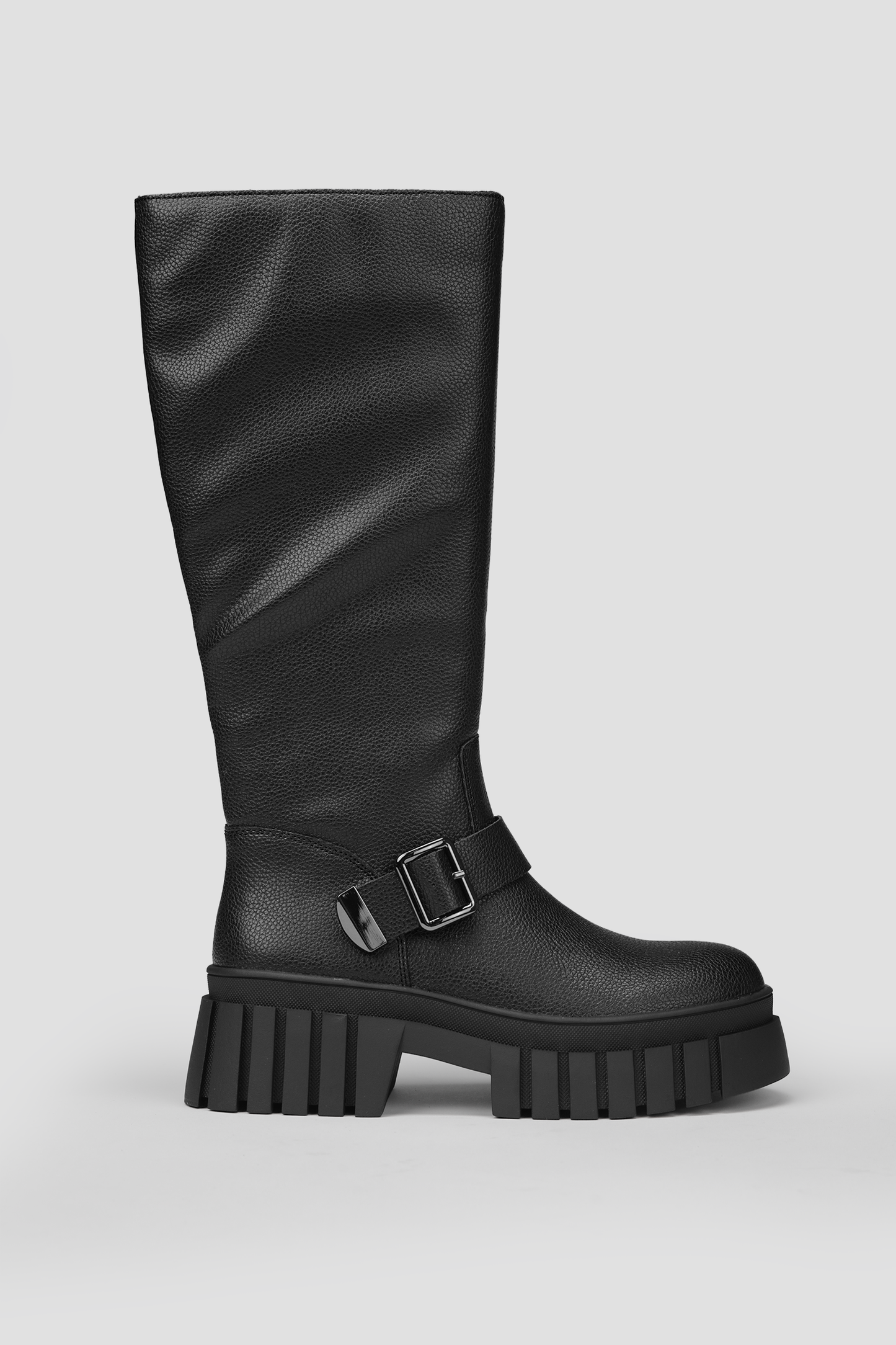 Faux Leather Knee Boots