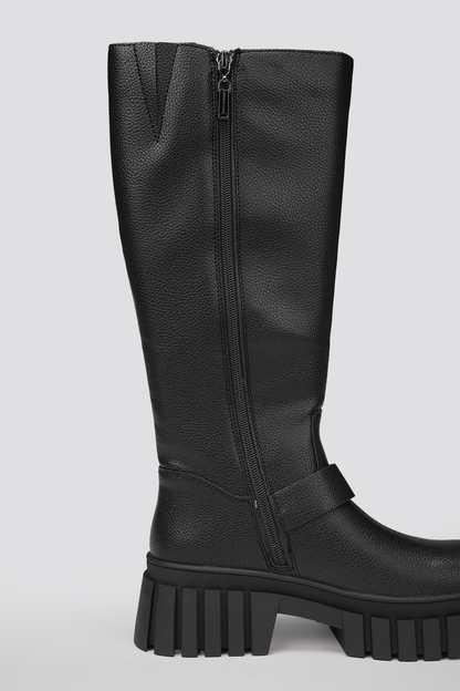 Faux Leather Knee Boots