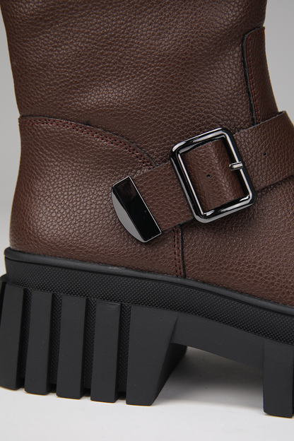 Faux Leather Knee Boots