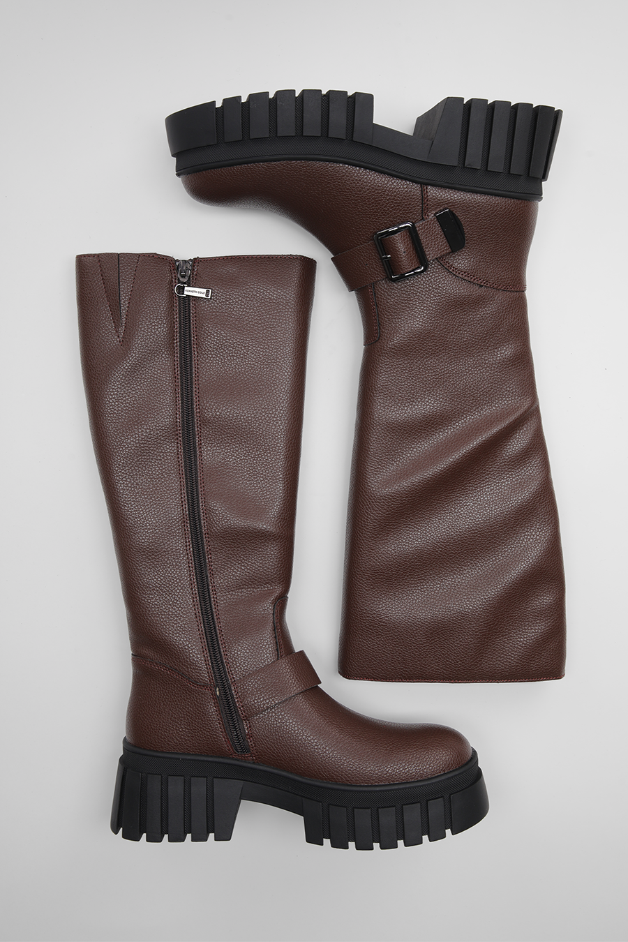 Faux Leather Knee Boots