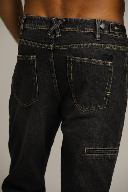 Washed Straight-Fit Jeans
