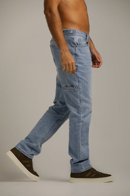 Washed Straight-Fit Jeans