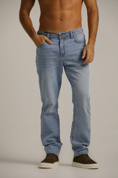 Washed Straight-Fit Jeans
