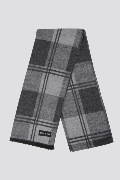 Scarf – Checked, Polyester-Rayon Blend