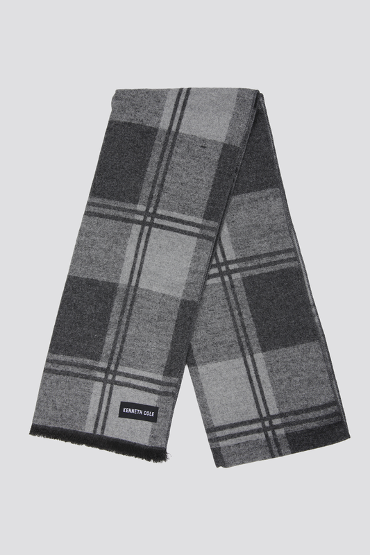 Scarf – Checked, Polyester-Rayon Blend