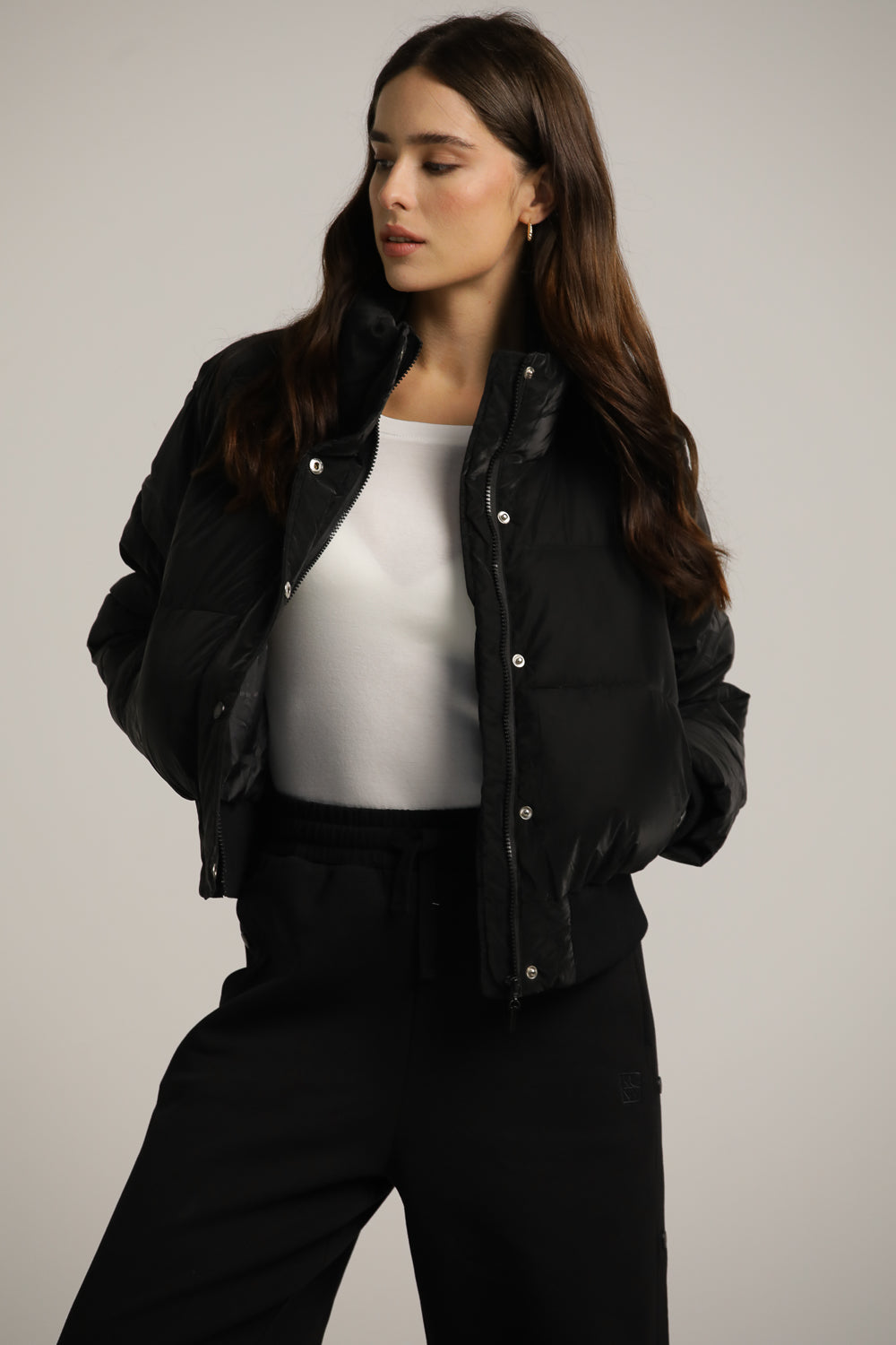 Puffer Coat With High Collar
