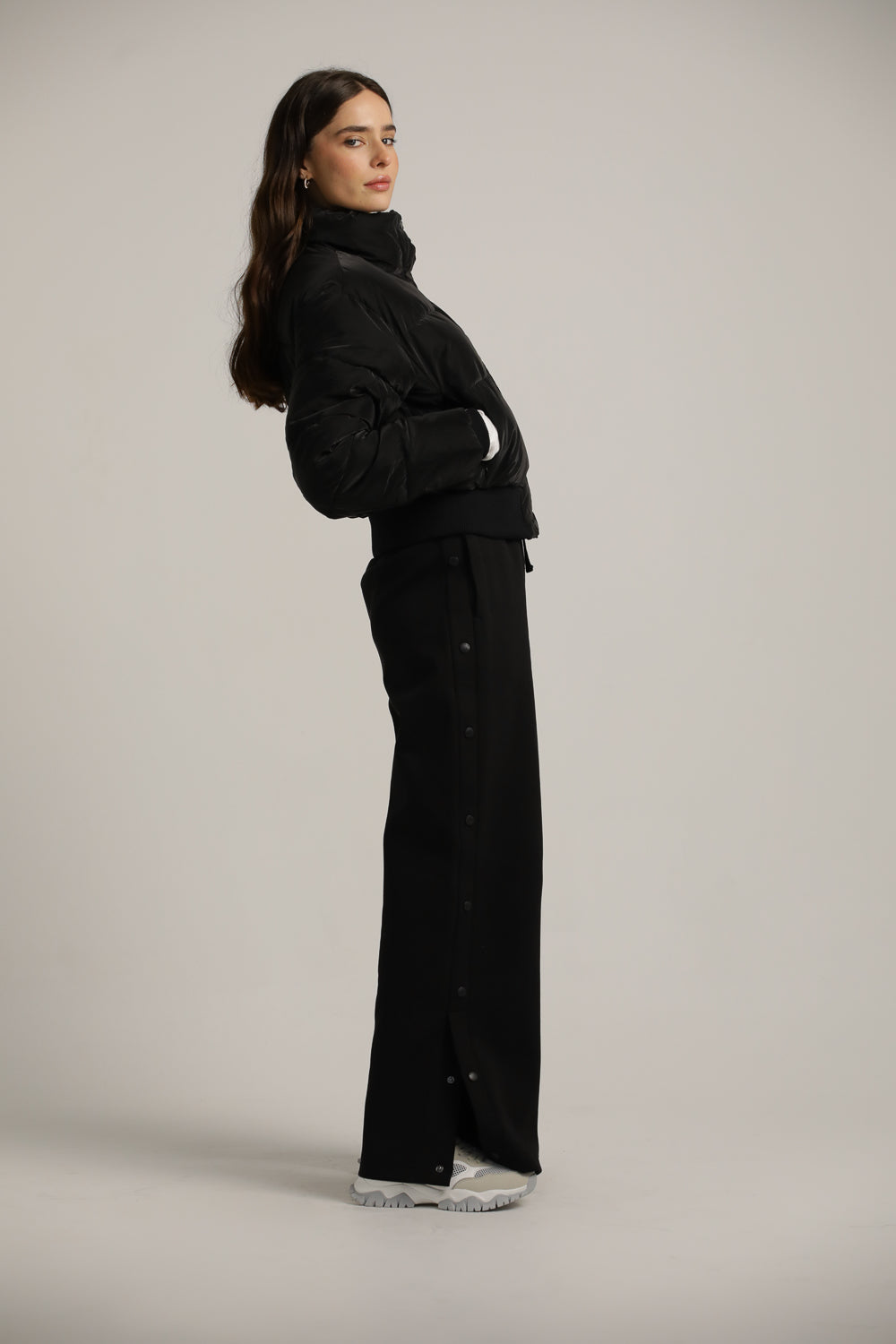 Puffer Coat With High Collar