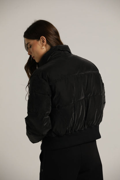 Puffer Coat With High Collar