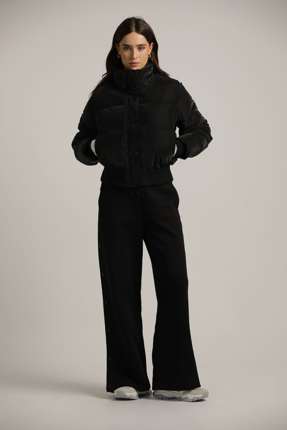 Puffer Coat With High Collar