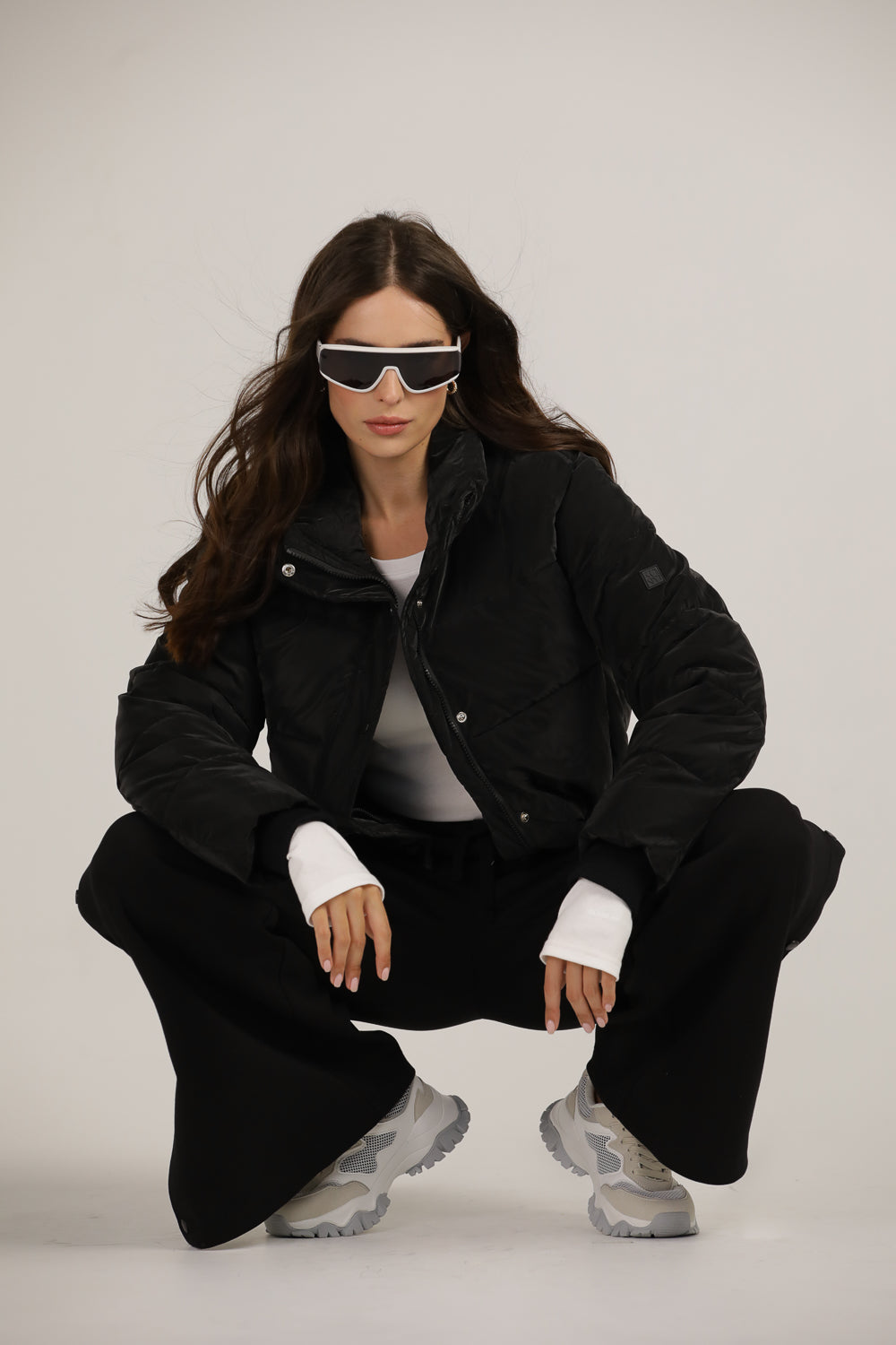 Puffer Coat With High Collar
