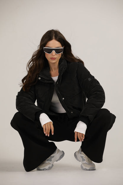 Puffer Coat With High Collar