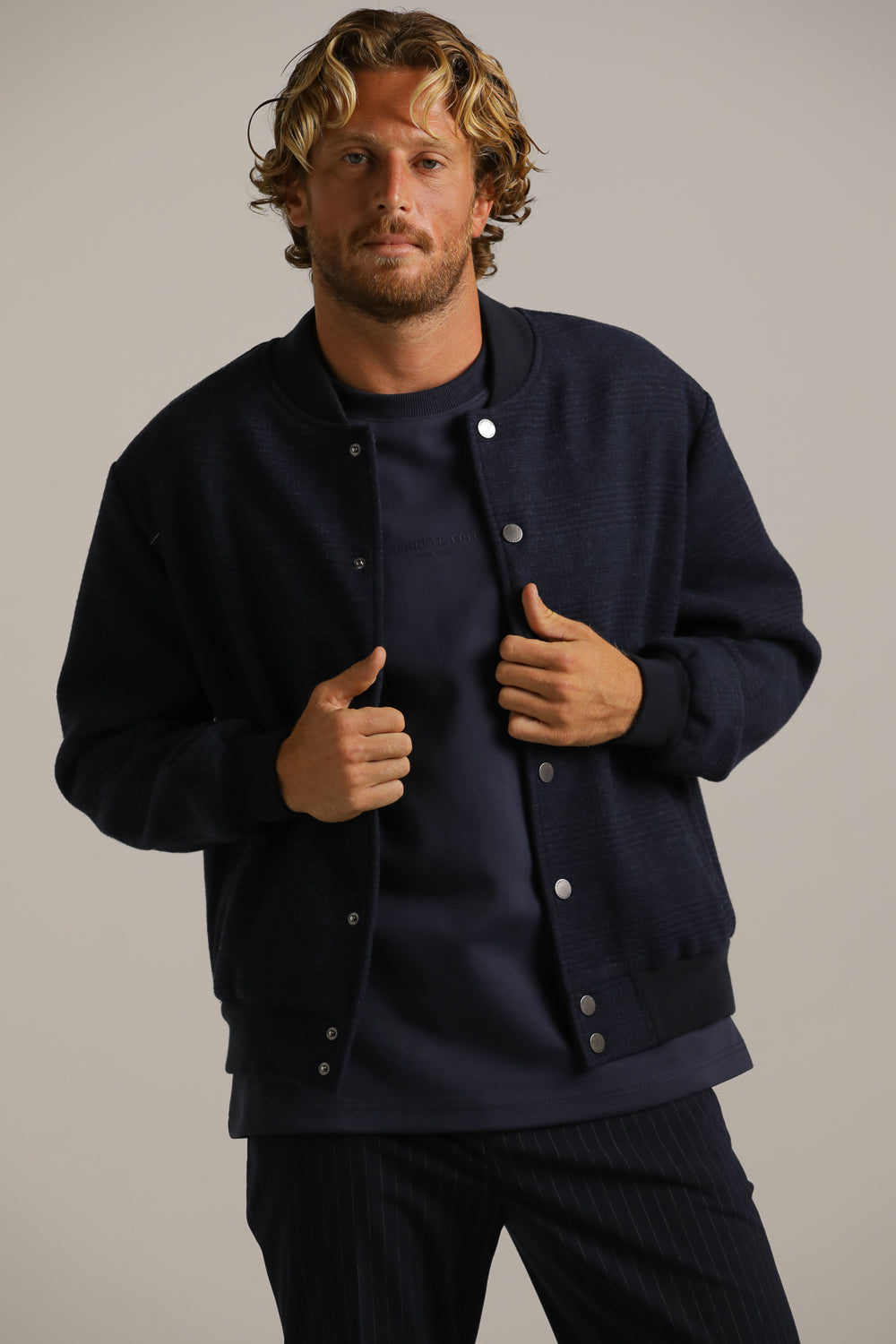 Wool Bomber Jacket With Logo