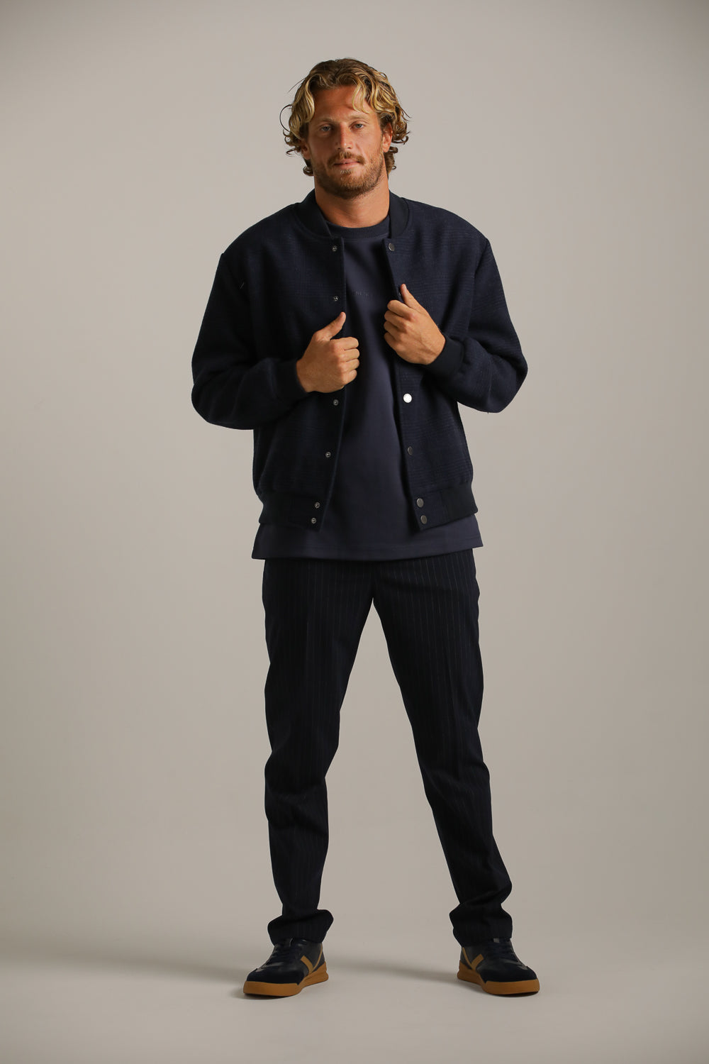 Wool Bomber Jacket With Logo
