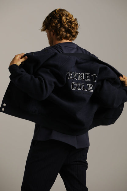 Wool Bomber Jacket With Logo