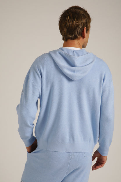 Knitted Rib Zipped Hoodie