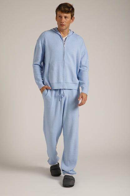 Knitted Rib Zipped Hoodie