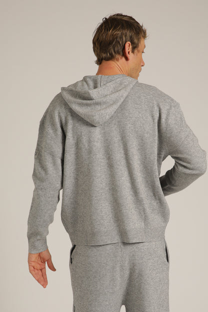 Knitted Rib Zipped Hoodie
