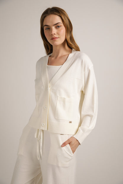 Knitted Buttoned Cardigan