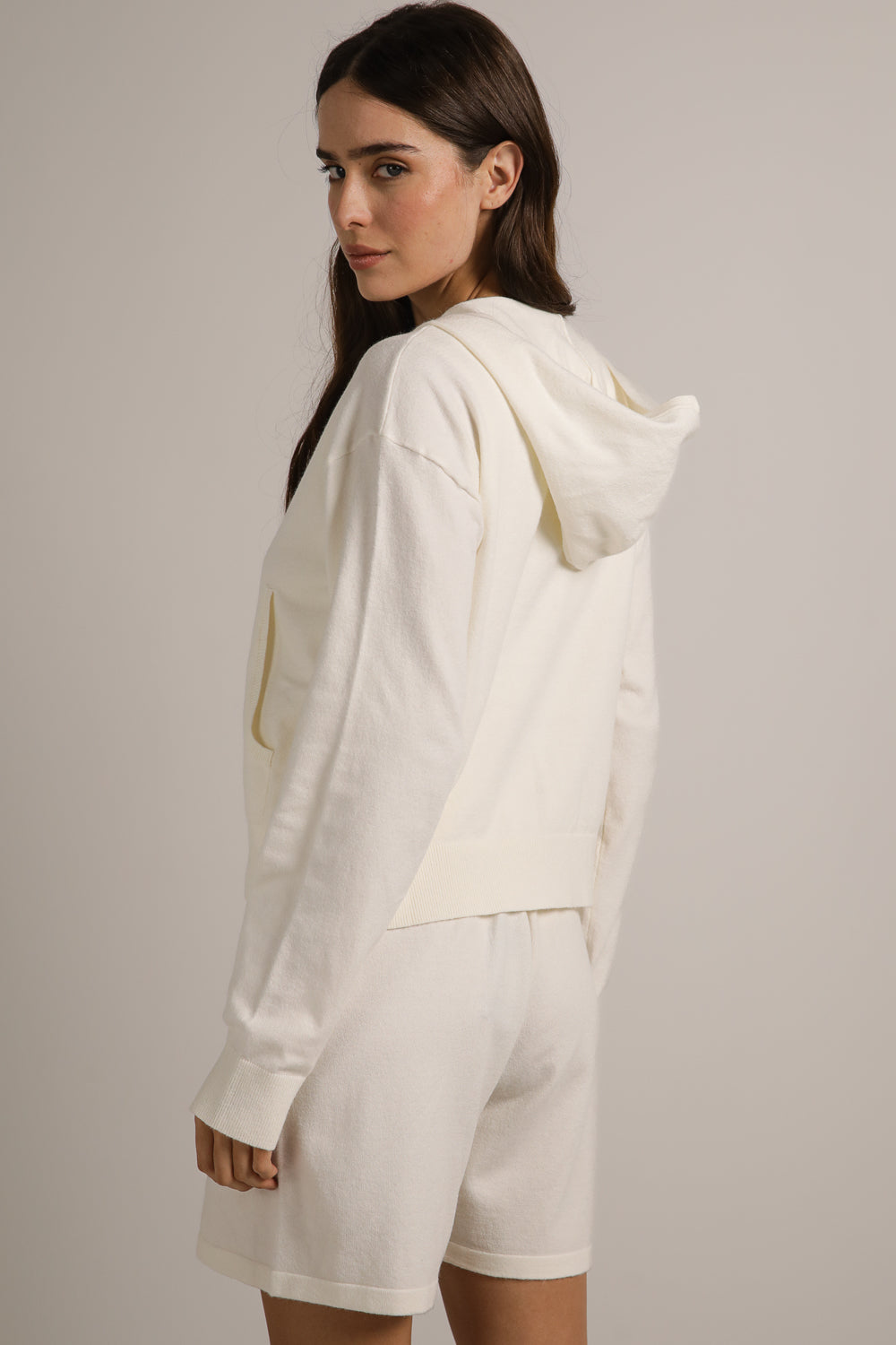Knitted Zipped Hoodie